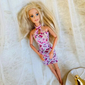 Barbie Doll in Purple Casual Outfit Dress with Blonde Hair Blue Eyes 12"